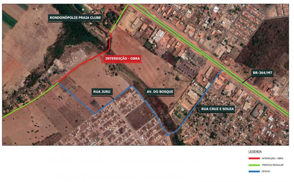 Obra drenagem na BR-364 altera tráfego para acesso à Gleba do Rio Vermelho