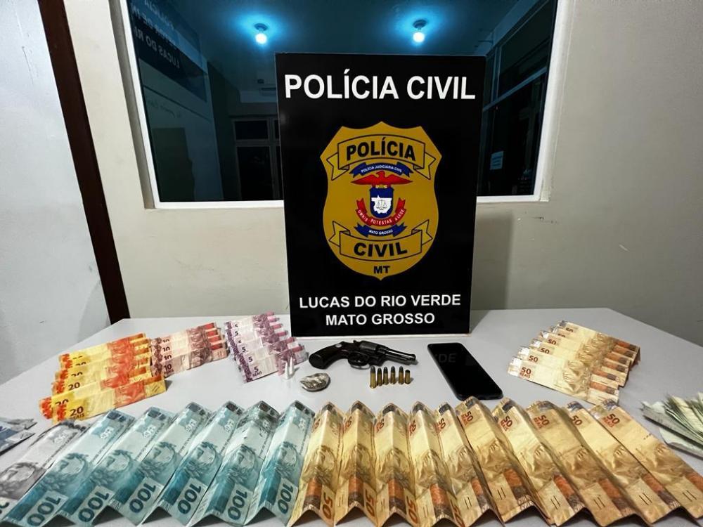 Traficante é preso em Lucas do Rio Verde com arma e dinheiro