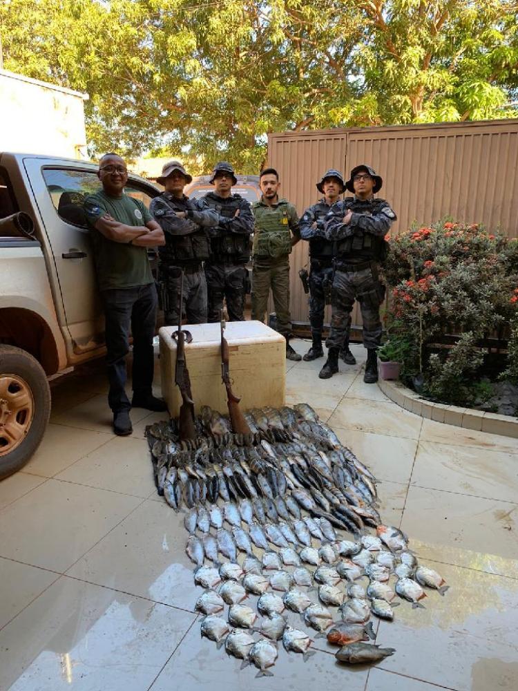 Polícia Militar e Sema apreendem 55 quilos de pescado irregular em Santa Terezinha