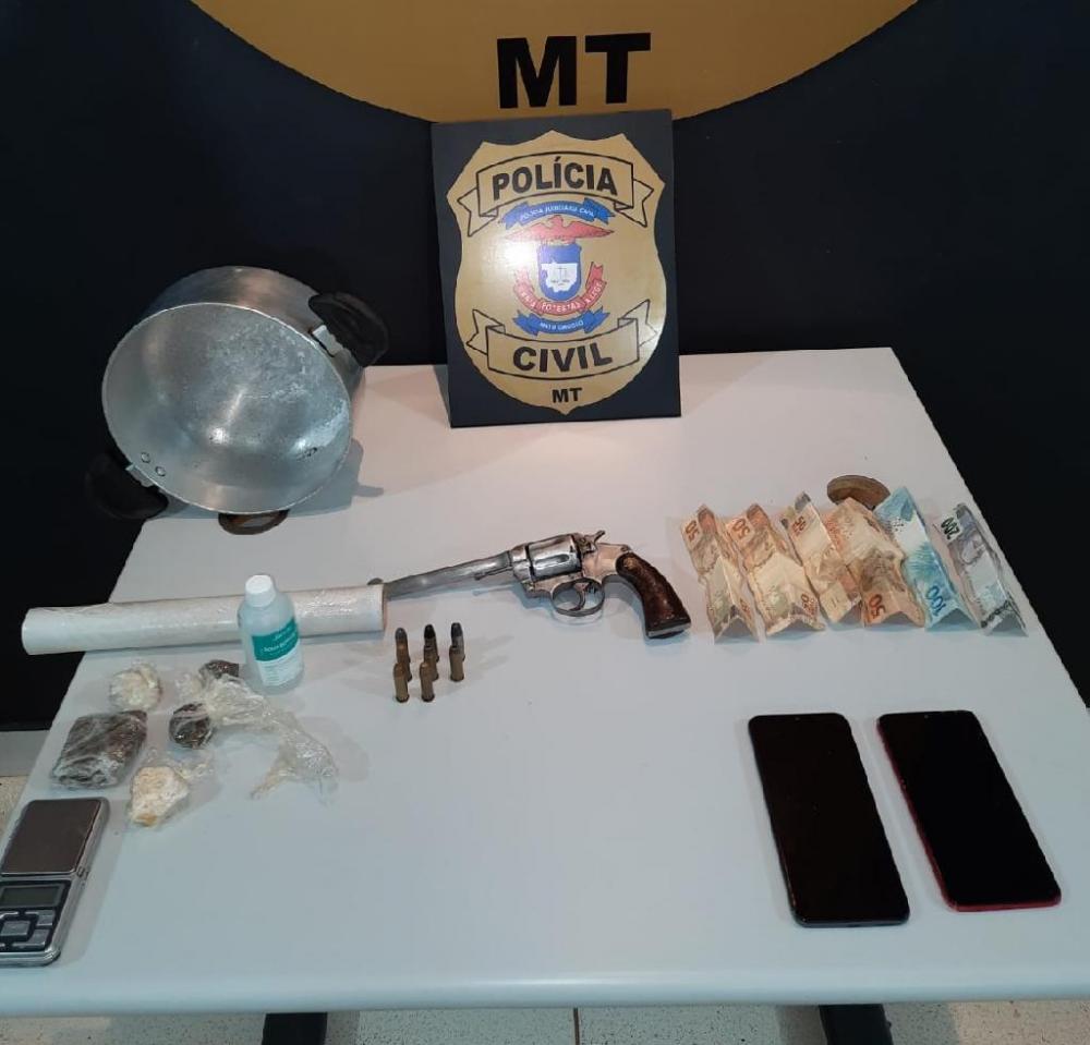 Traficante é flagrado com drogas e armas em Tangará da Serra