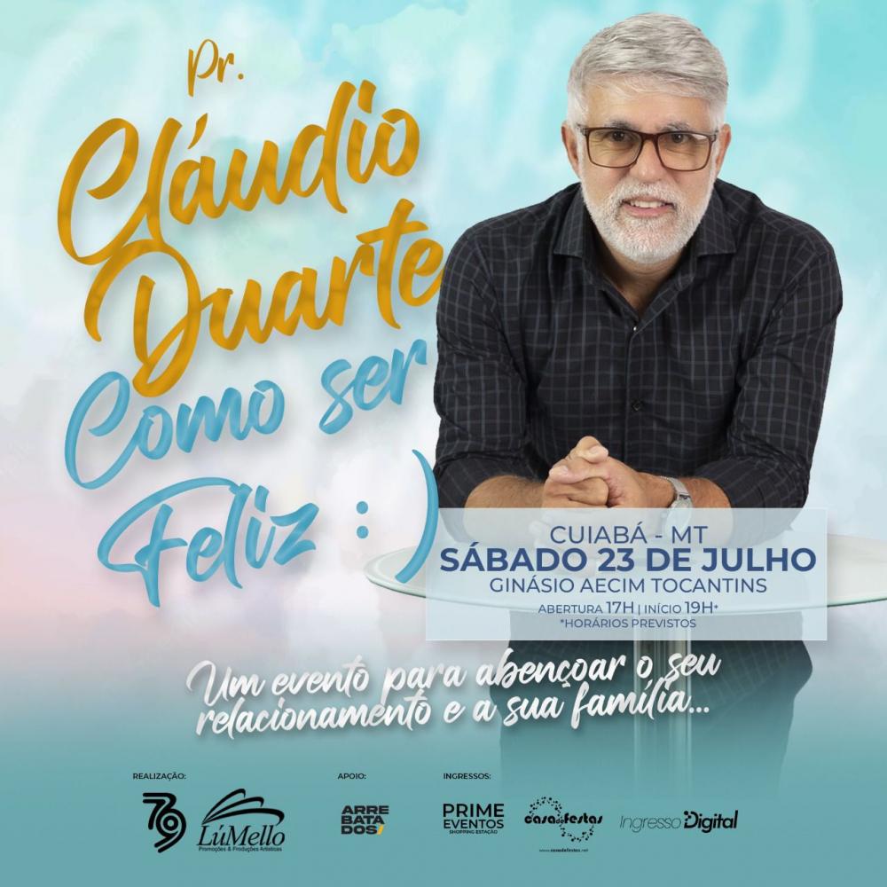 Stand up “Como ser feliz”, com o irreverente Pastor Cláudio Duarte, no próximo dia 23 em Cuiabá