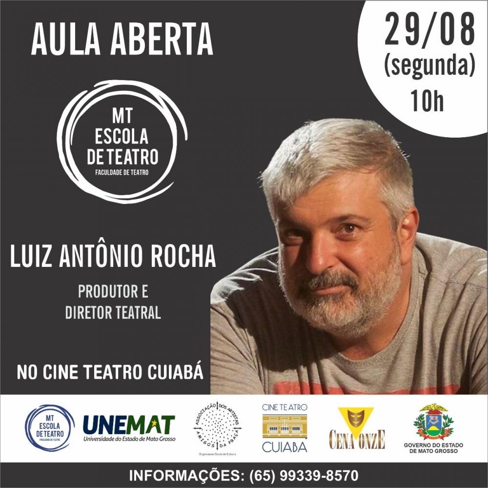 MT Escola de Teatro realiza aula aberta para público com Luiz Antônio Rocha nesta segunda (29)