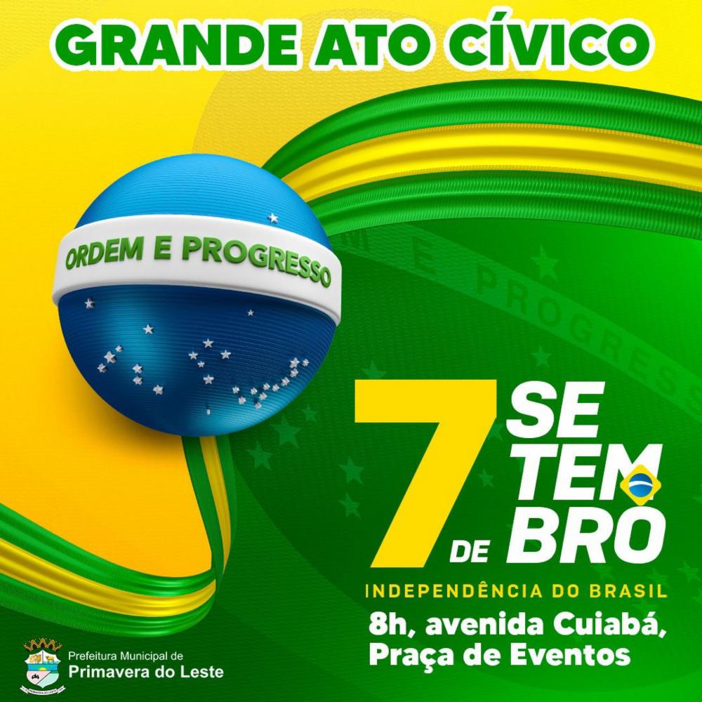 Primavera do Leste terá ato cívico neste 7 de setembro