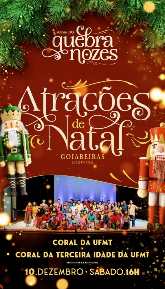 ‘Luderia’ e Coral da UFMT com canções natalinas são atrações do Goiabeiras Shopping 