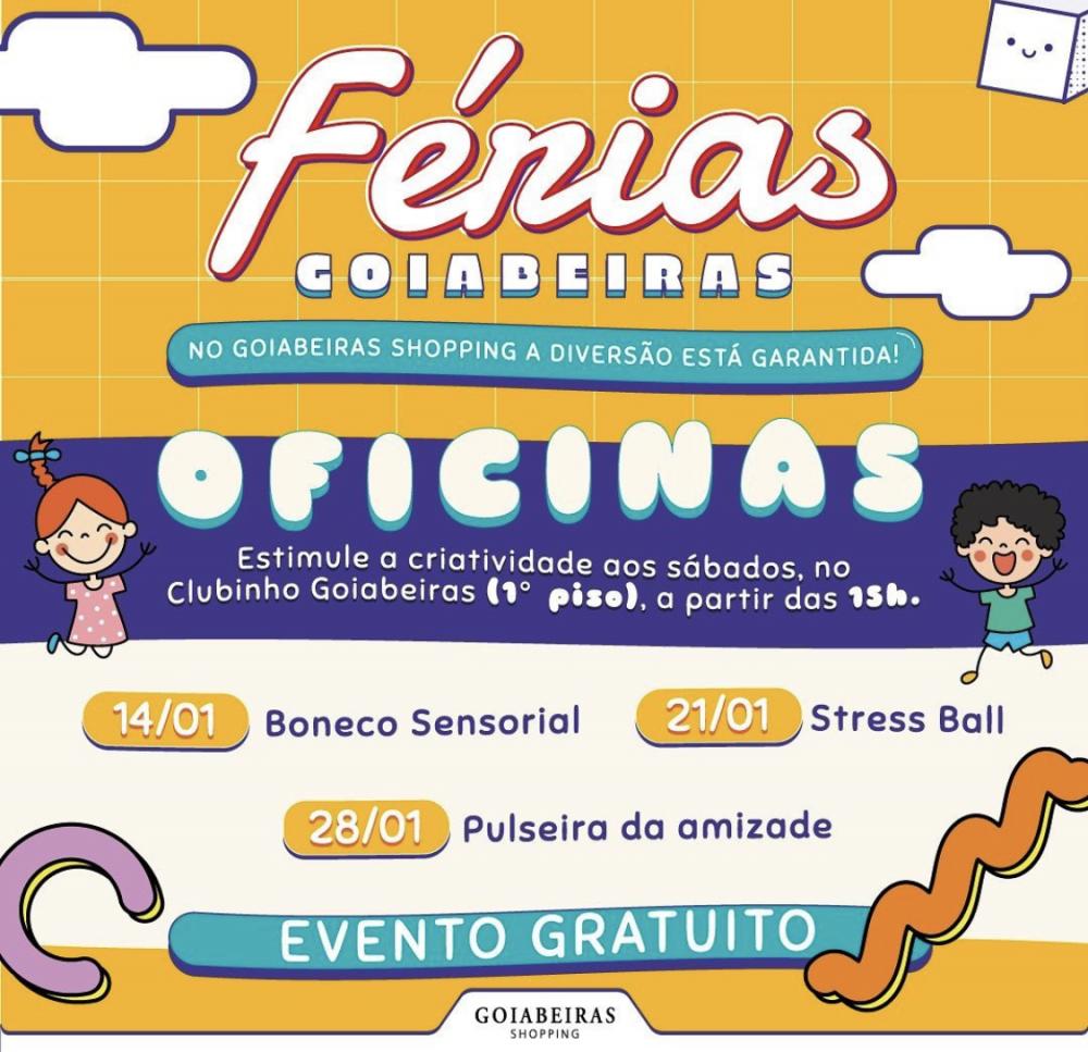 Oficinas de férias do Goiabeiras oferecem atividades gratuitas aos sábados