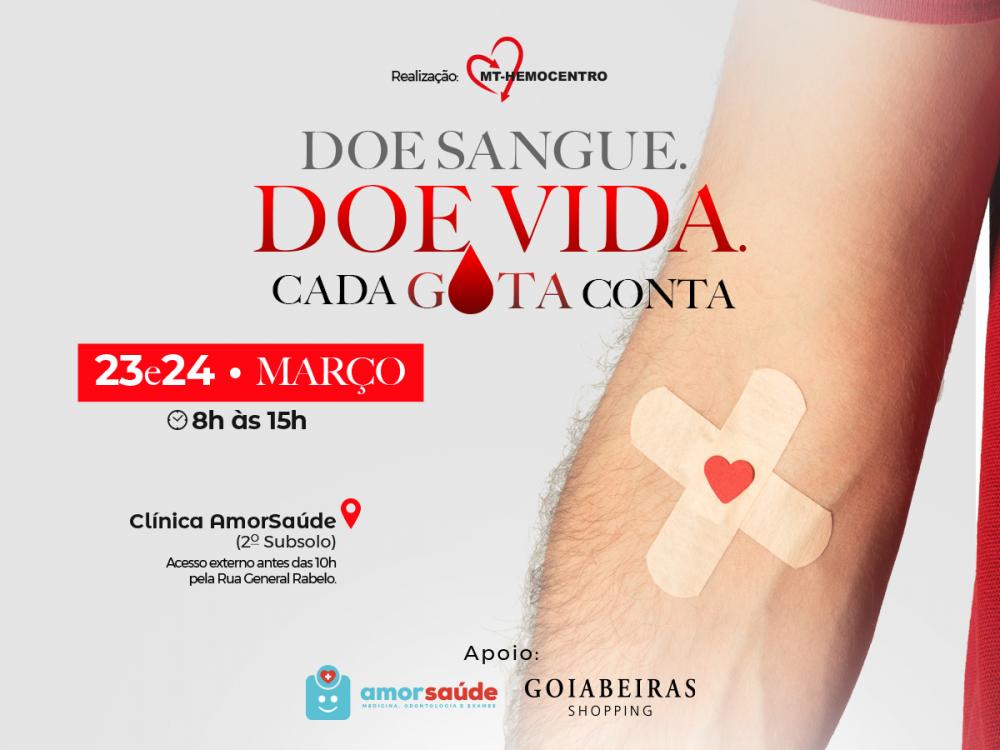 Goiabeiras Shopping e MT Hemocentro realizam ação de doação de sangue nesta quinta e sexta-feira