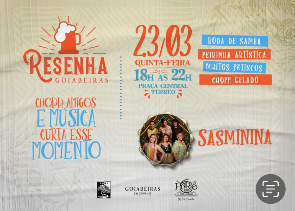 Resenha Goiabeiras apresenta grupo de samba Sasminina nesta quinta-feira (23)