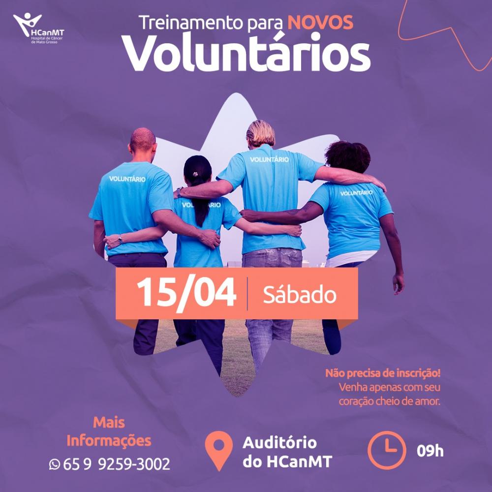 Hospital de Câncer de MT convoca novos voluntários para treinamento