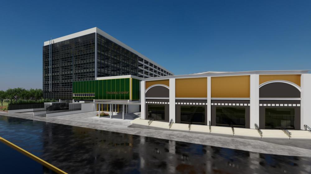 Projeto de oito andares é divulgado pelo Shopping Popular de Cuiabá 