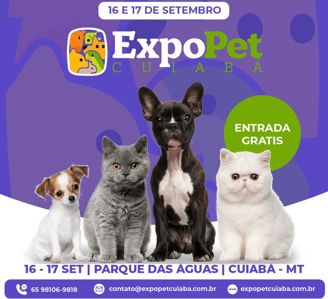 ExpoPets Cuiabá promete encantar amantes de animais nos dias 16 e 17 de setembro com a presença de Richard Rasmussen