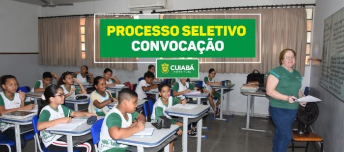 Prefeitura de Cuiabá convoca aprovados nas funções de Professor e ASG