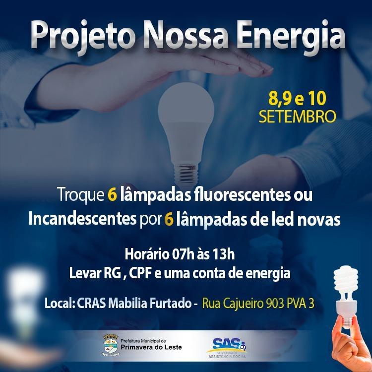 Moradores de Primavera do Leste podem trocar lâmpadas incandescentes por LED gratuitamente