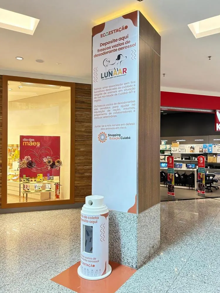 Projeto Lunaar e Shopping Estação Cuiabá fecham parceria para arrecadação de frascos