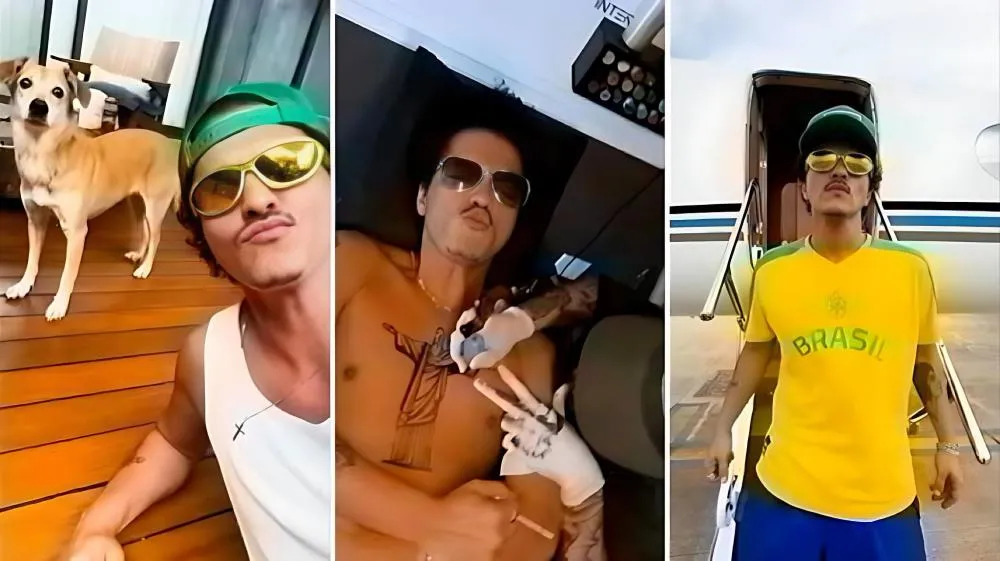 Bruninho do Brasil’: Bruno Mars faz vídeo épico com tatuagem e dança funk