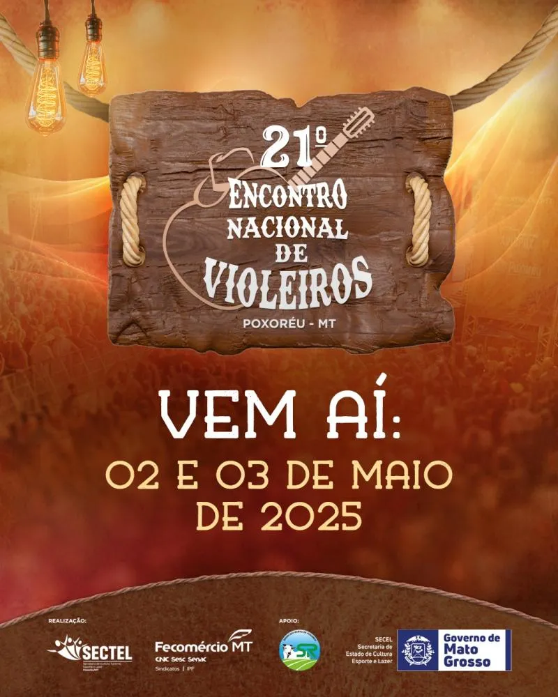 Poxoréu se prepara para a 21ª edição do Encontro Nacional de Violeiros com entrada solidária