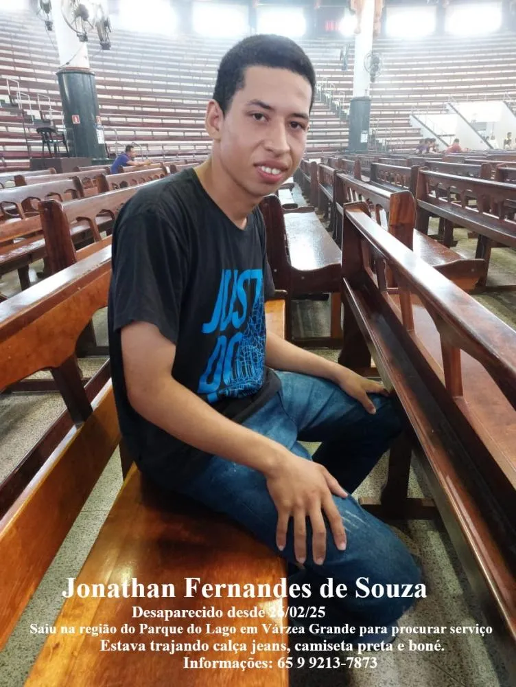Jovem desaparece após sair para procurar emprego em Várzea Grande; família pede ajuda