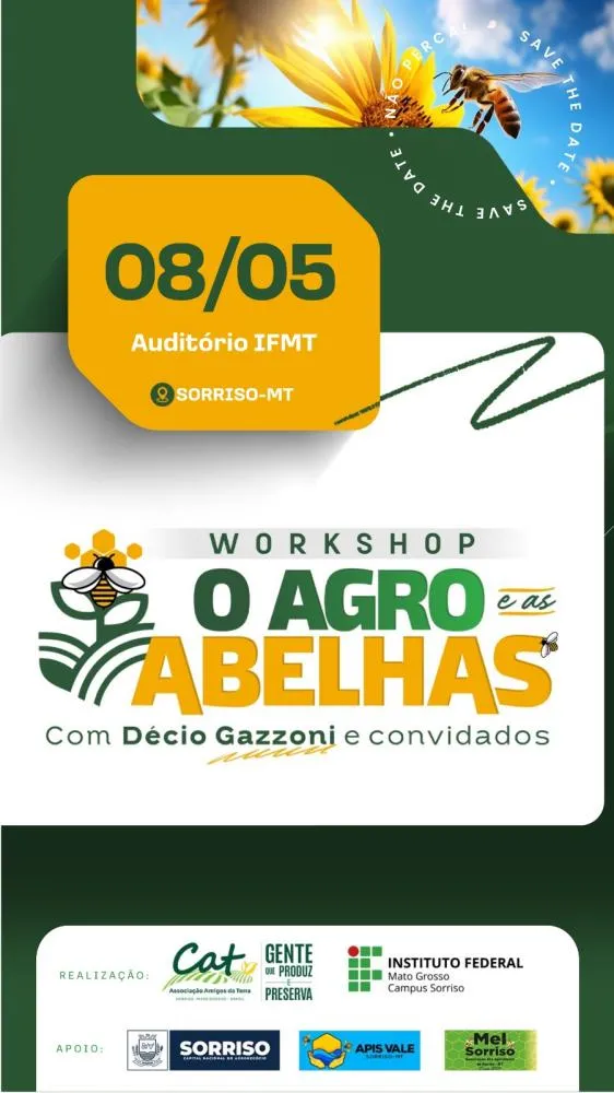 Mato Grosso sedia evento gratuito que mostra a contribuição das abelhas para o aumento da produtividade da soja
