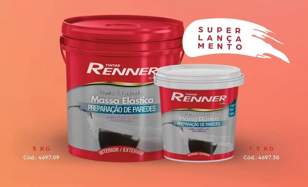 Tinta Renner lança Massa Elástica na versão profissional e faça você mesmo
