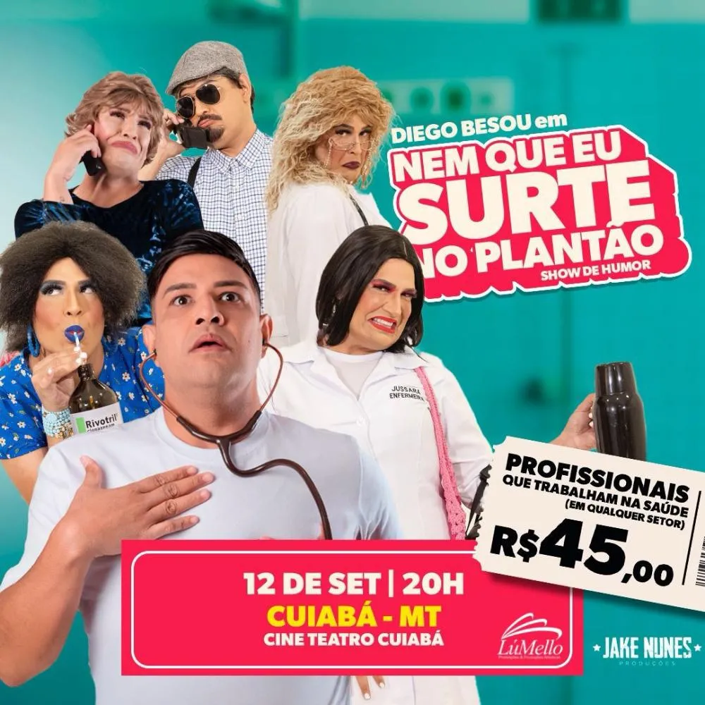 Diego Besou conta os perrengues da área da saúde nesta sexta-feira (12) no Cine Teatro Cuiabá