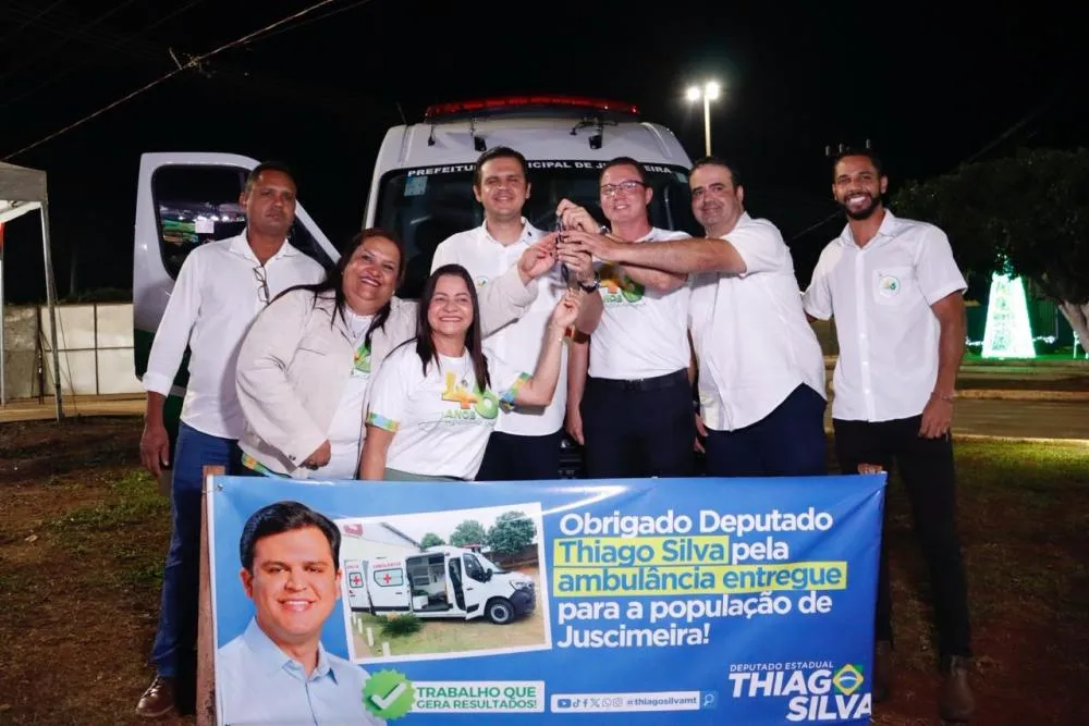 Deputado Thiago Silva entrega ambulância e promove show do Fernandinho em Juscimeira