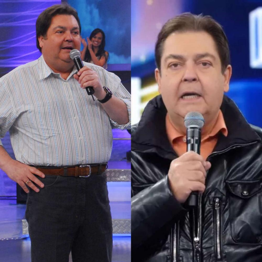 Fausto Silva surge mais magro em foto com a mulher