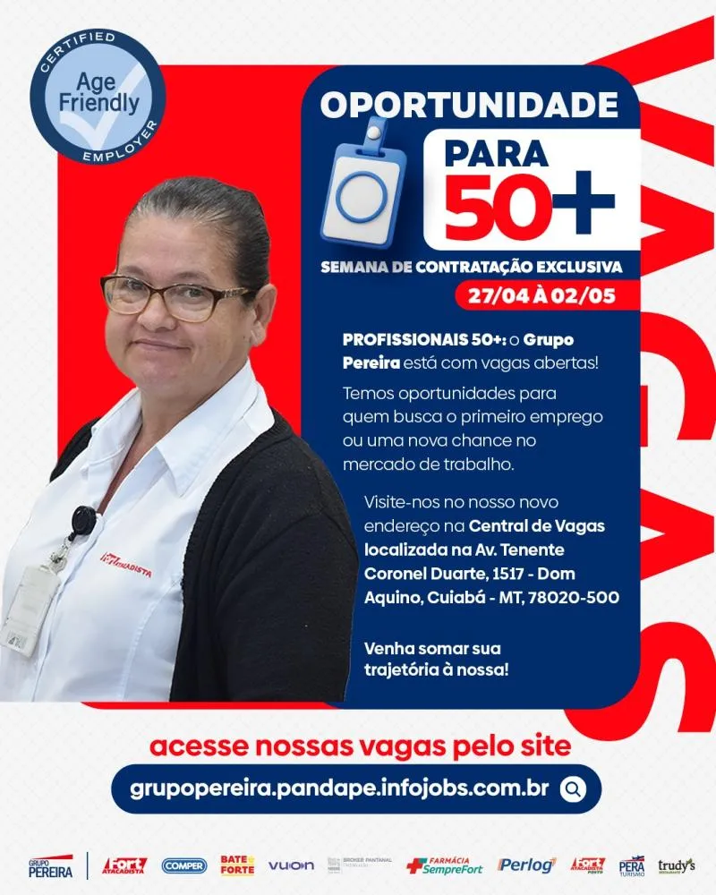 Grupo Pereira promove semana de contratação exclusiva para pessoas com mais de 50 anos