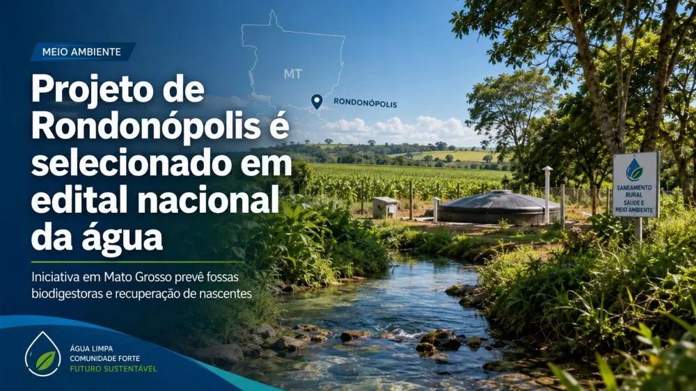 Projeto de Rondonópolis é selecionado em edital nacional para ações de saneamento e preservação da água
